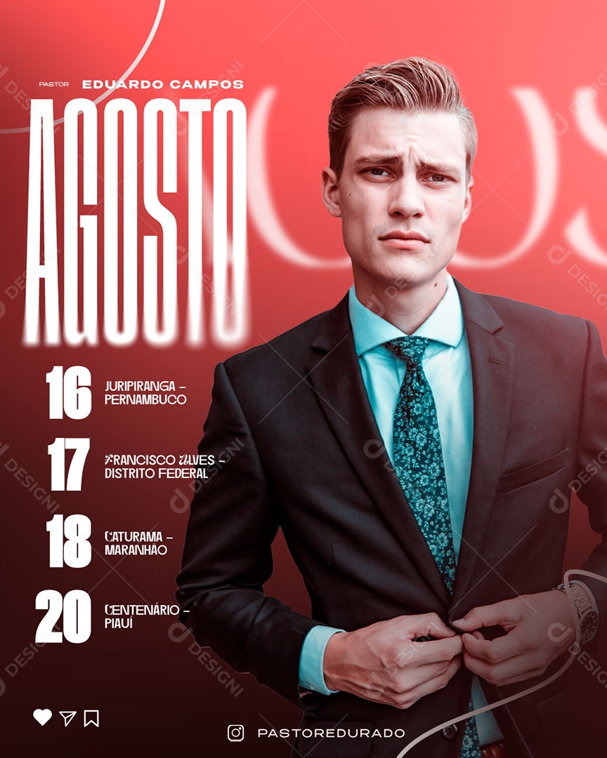 Gospel Oração Agenda  Social Media PSD Editável