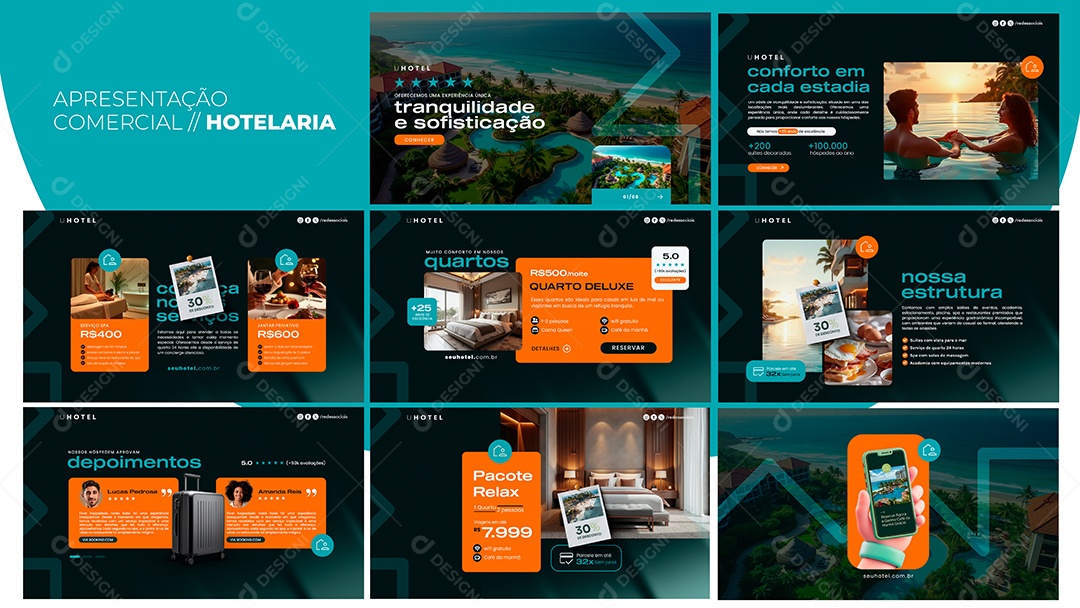 Apresentação Comercial Hotelaria PSD Editável