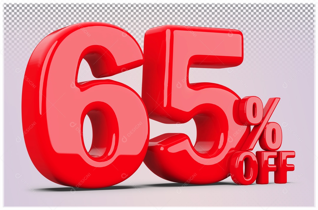 Desconto de 65% OFF Elemento 3D Vermelho para Composição PSD
