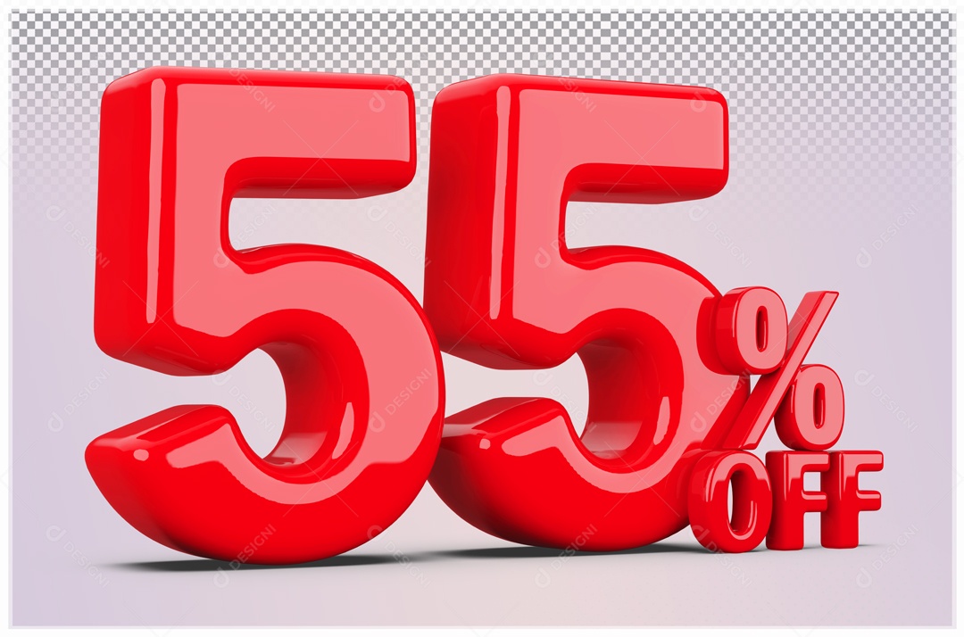 Desconto de 55% OFF Elemento 3D Vermelho para Composição PSD