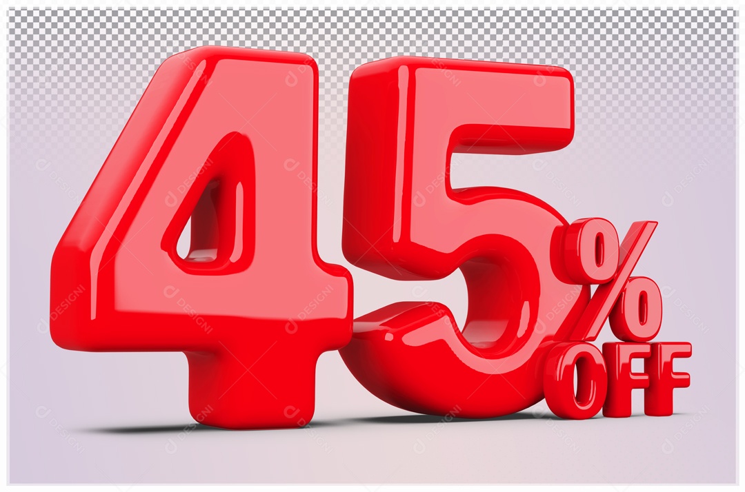 Desconto de 45% OFF Elemento 3D Vermelho para Composição PSD