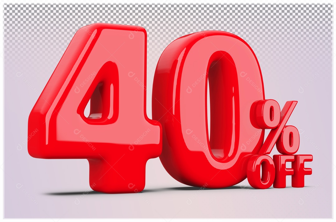 40% OFF discount 3D Element Red for PSD Composition