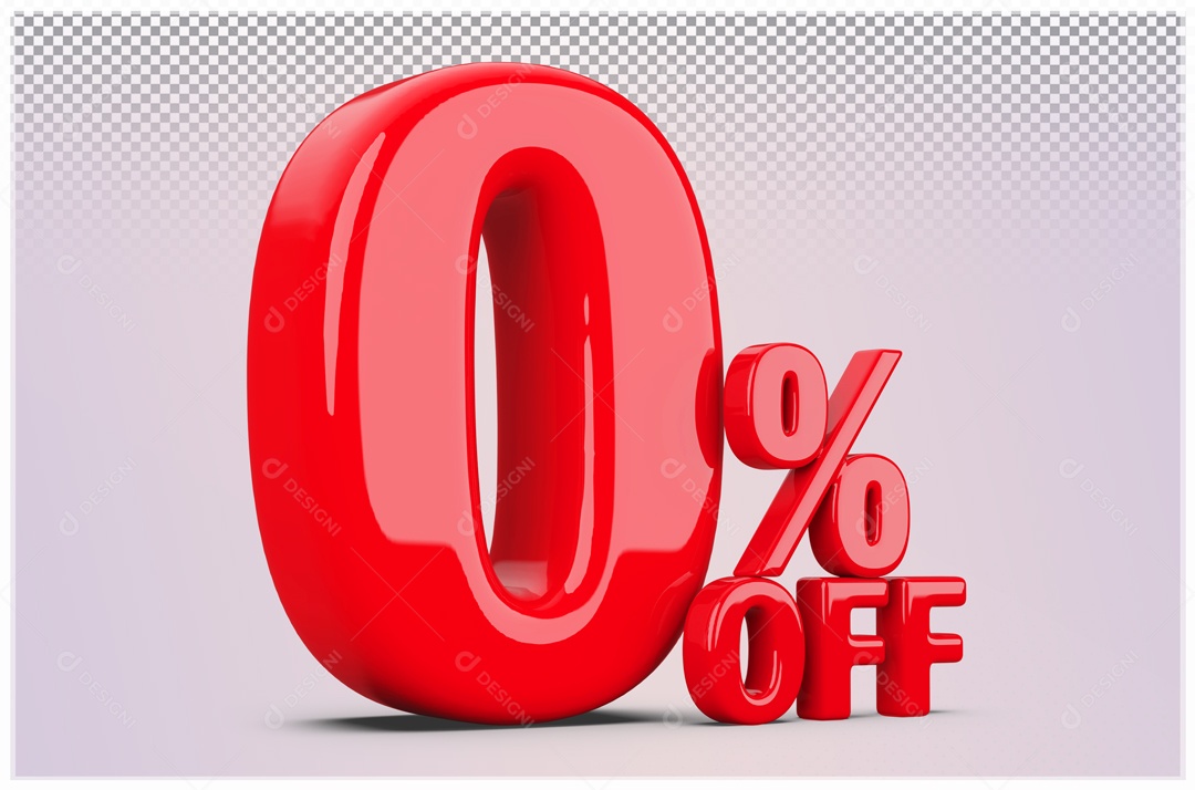 Desconto de 0% OFF Elemento 3D Vermelho para Composição PSD