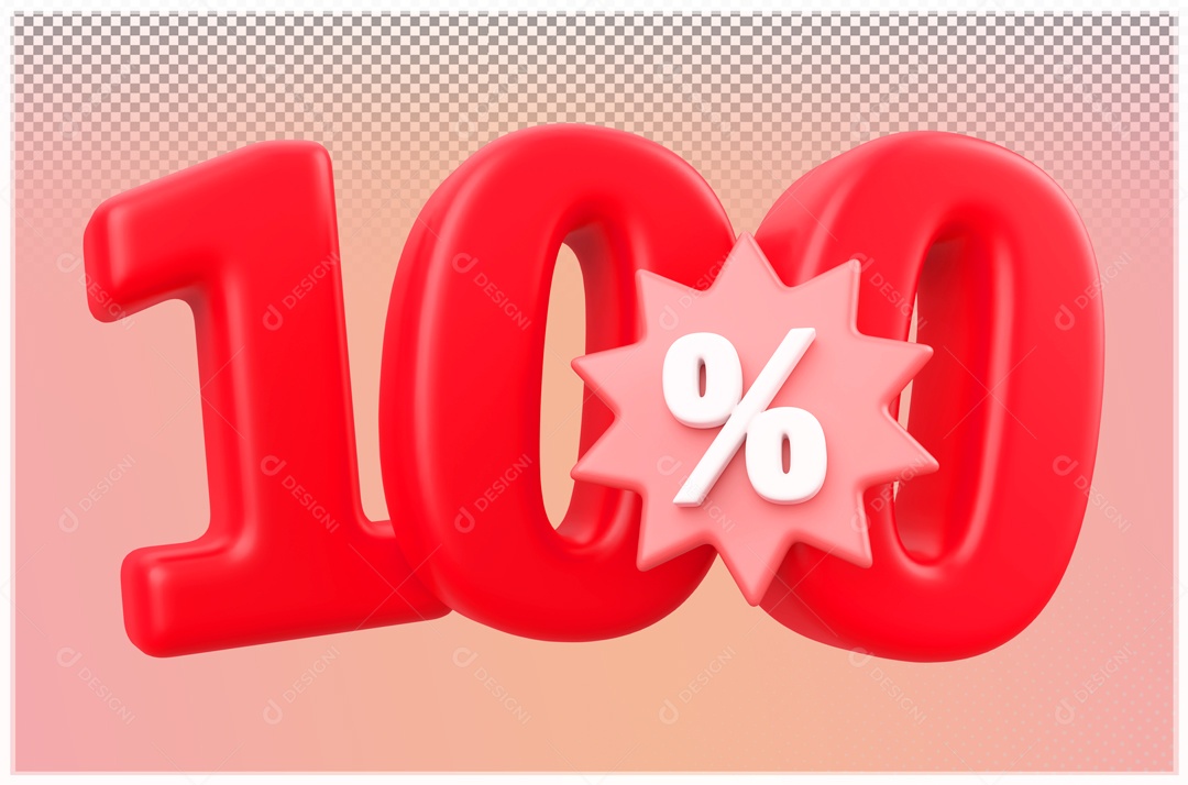Desconto de 100% Elemento 3D Vermelho para Composição PSD