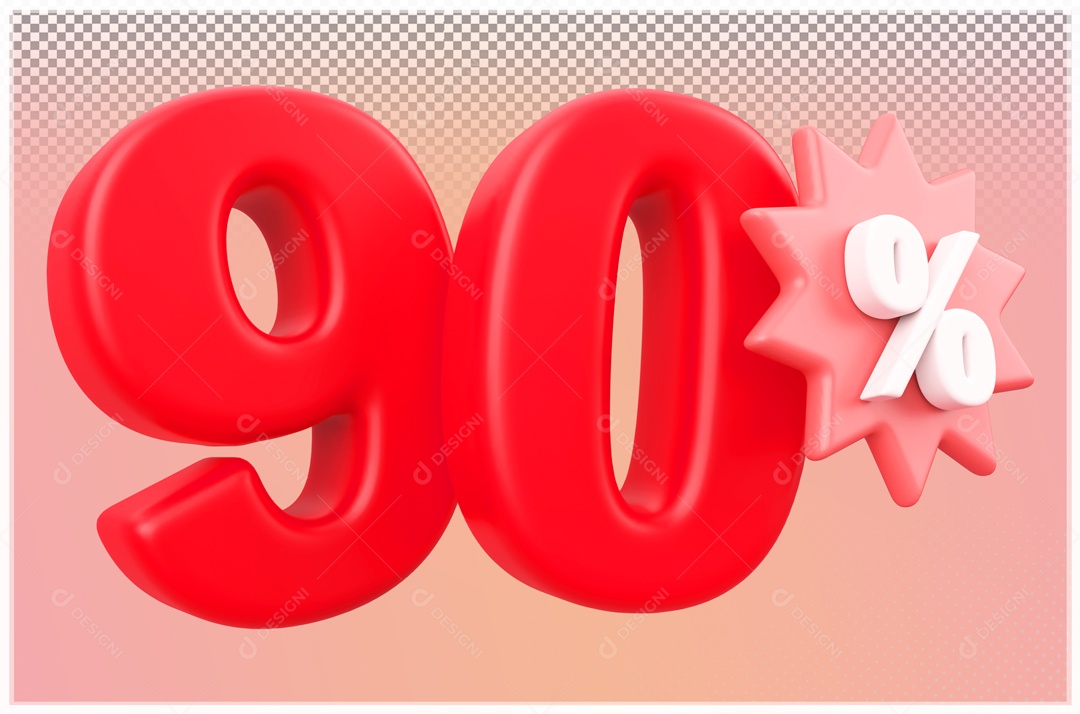 Desconto de 90% Elemento 3D Vermelho para Composição PSD