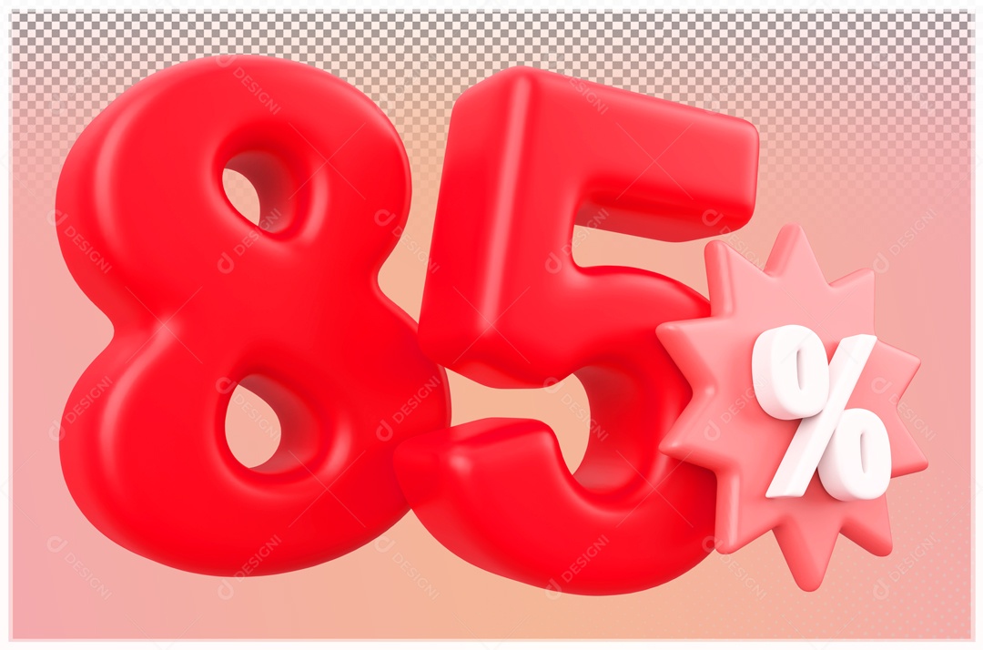 Desconto de 85% Elemento 3D Vermelho para Composição PSD