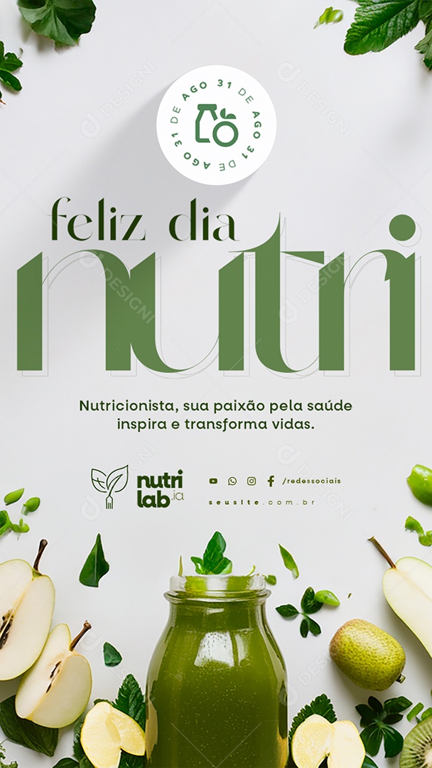 Story Feliz Dia Do Nutricionista 31 De Agosto Social Media PSD Editável