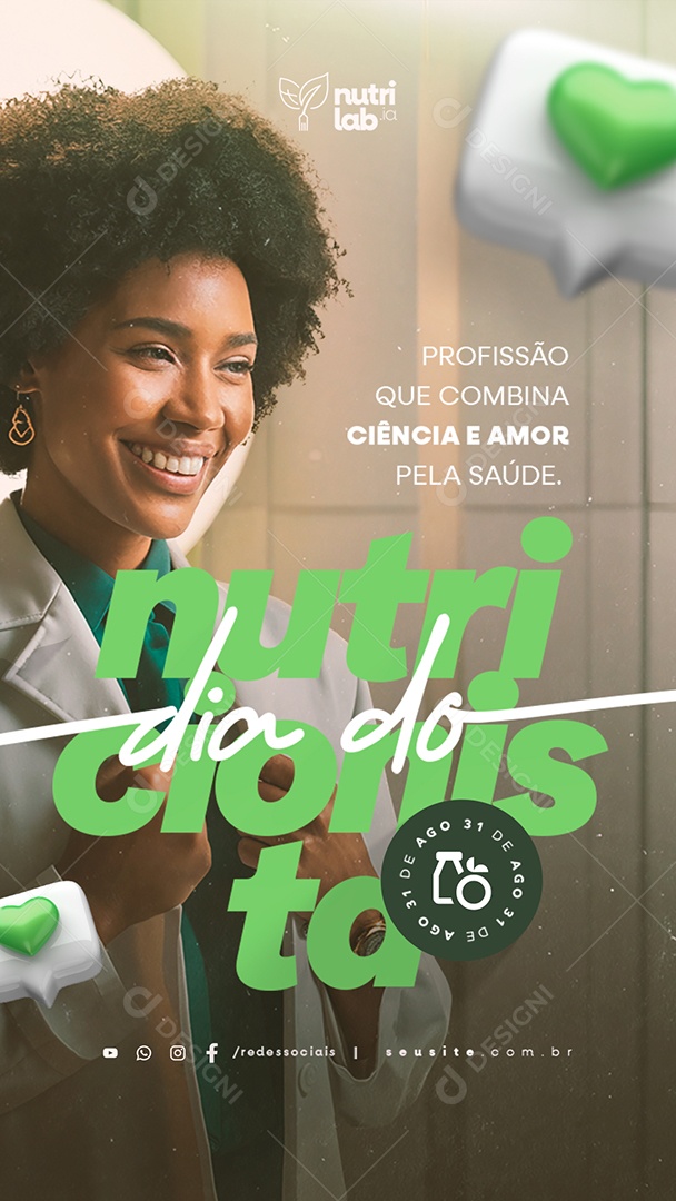 Story Dia Do Nutricionista 31 De Agosto Profissão Que Combina Social Media PSD Editável