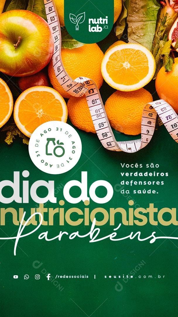 Story Dia Do Nutricionista 31 De Agosto Social Media PSD Editável