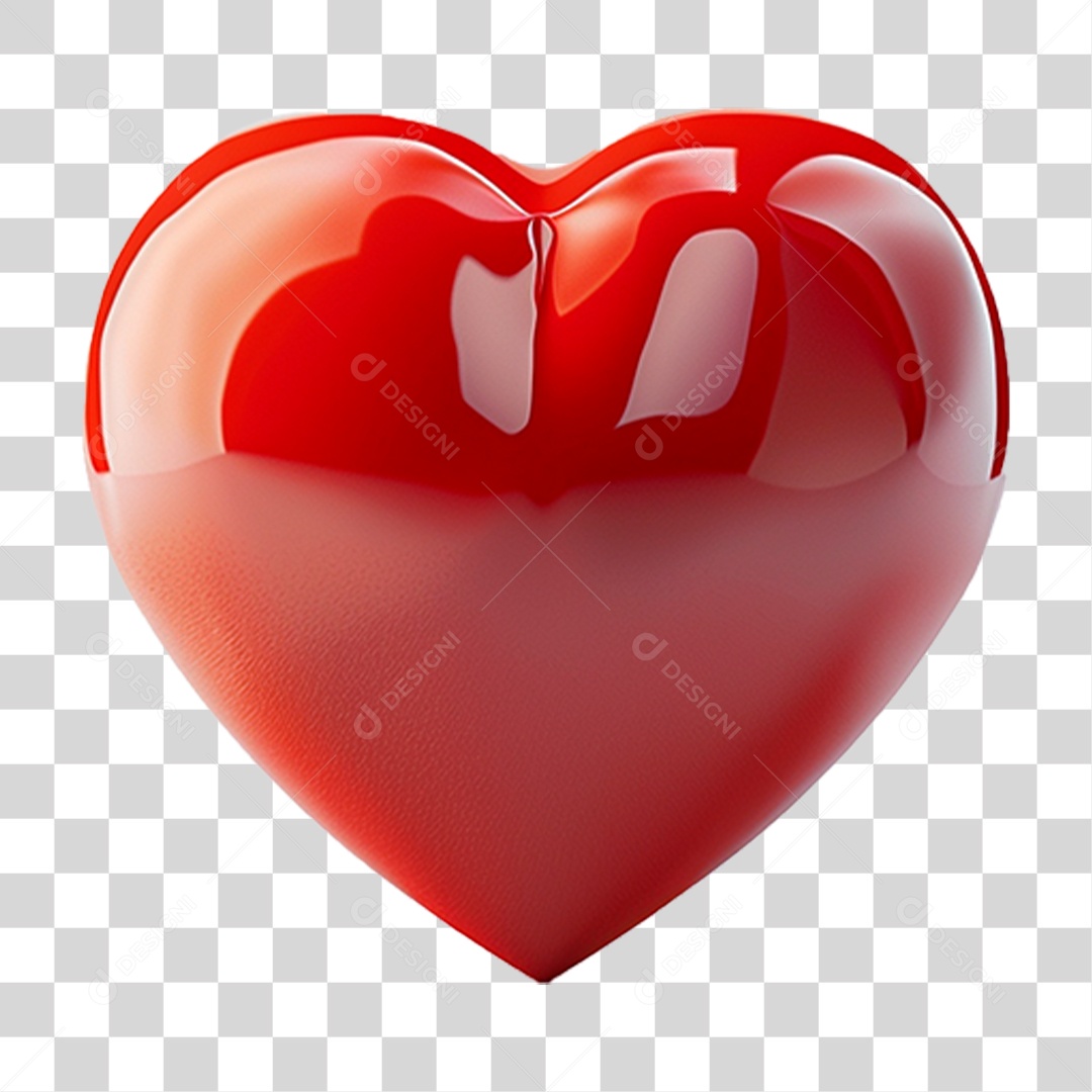 Elemento 3D Emoji Coração PNG Transparente