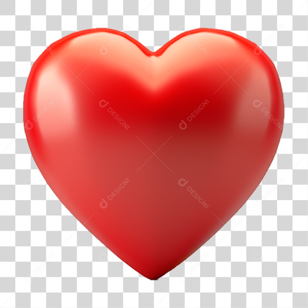 Elemento 3D Emoji Coração PNG Transparente