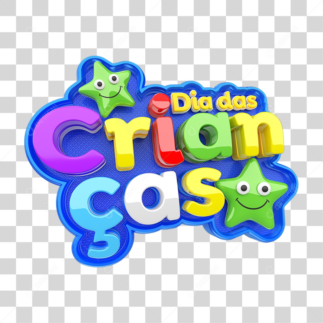 Selo 3D Dia das Crianças PNG Transparente
