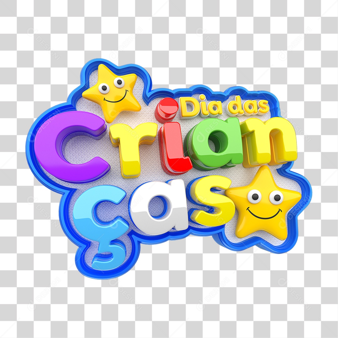 Selo 3D Dia das Crianças PNG Transparente