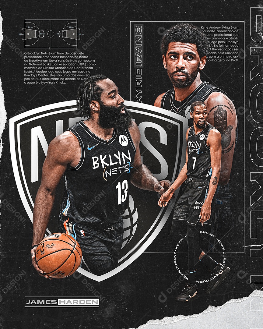 Flyer Esporte Jogador de Basquete PSD Editável