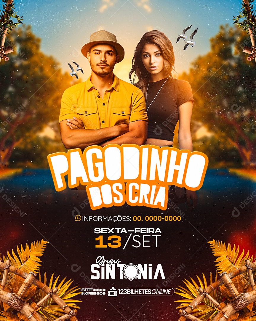 Flyer Pagodinho Dos Cria Social Media PSD Editável