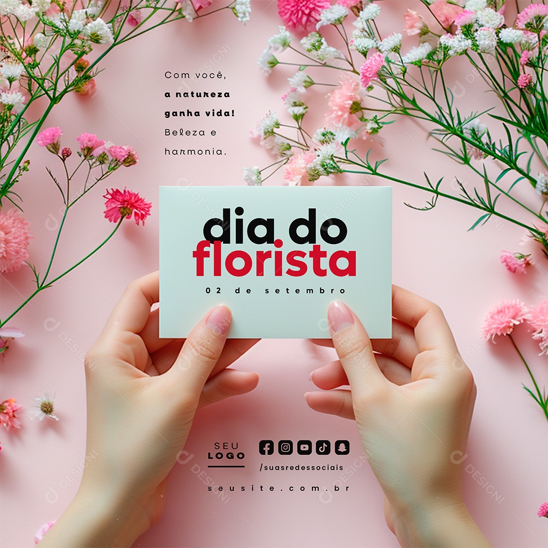 Dia do Florista 02 de Setembro Social Media PSD Editável