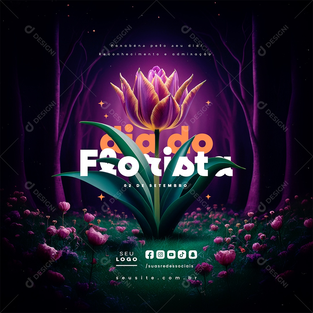 Dia do Florista 02 de Setembro Social Media PSD Editável