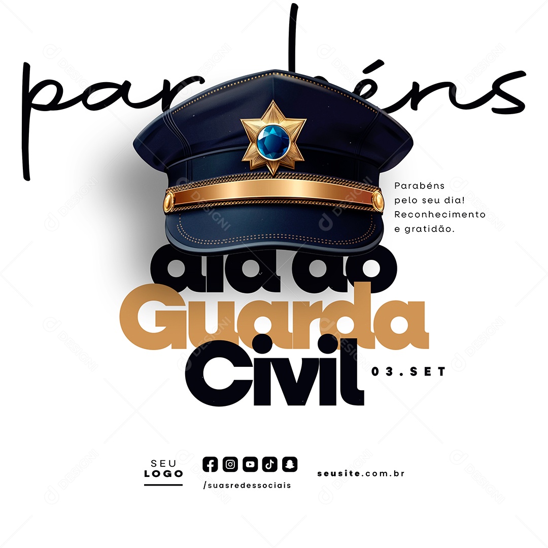 Dia do Guarda Civil 03 de Setembro Social Media PSD Editável