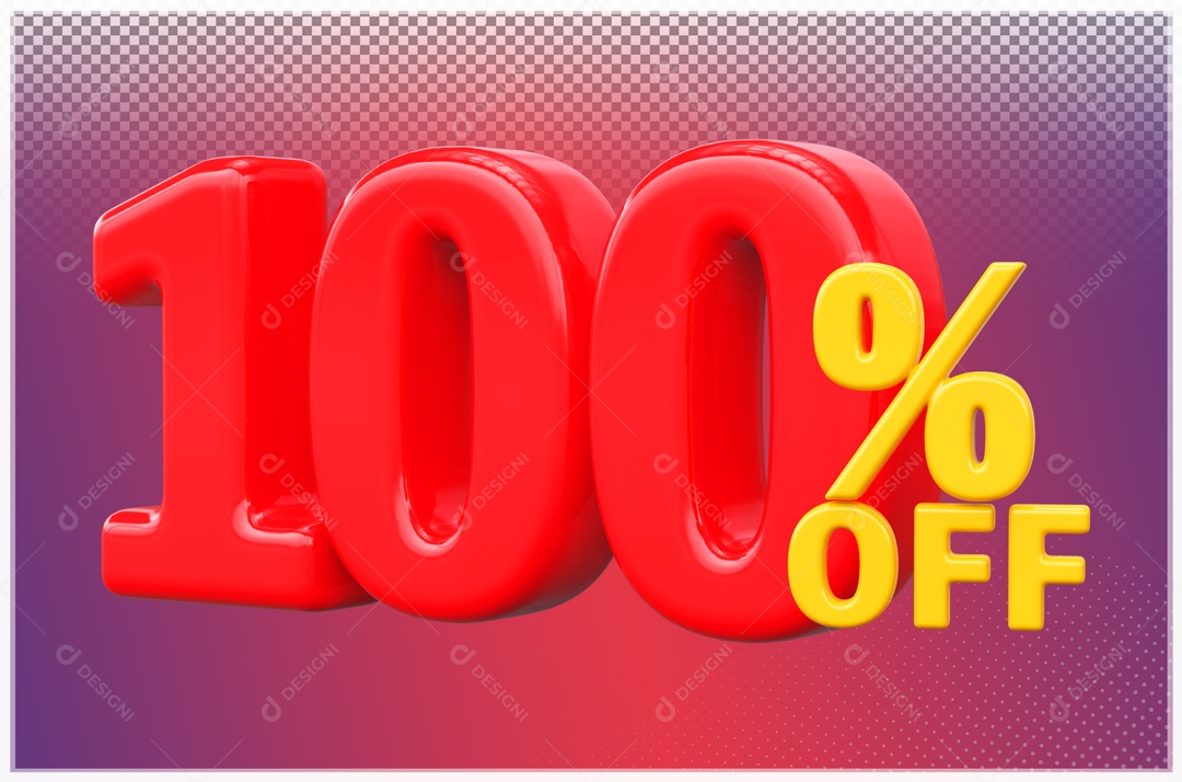 Desconto de 100% OFF Elemento 3D Vermelho e Amarelo para Composição PSD