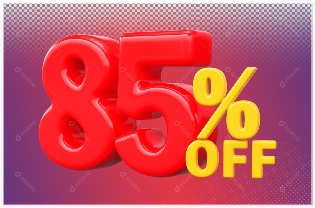 Desconto de 85% OFF Elemento 3D Vermelho e Amarelo para Composição PSD