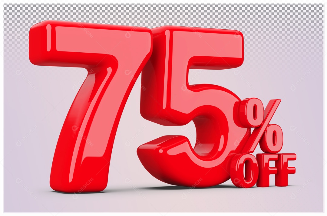 Desconto de 75% OFF Elemento 3D Vermelho para Composição PSD