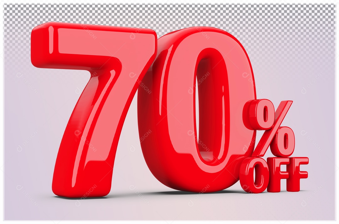 Desconto de 70% OFF Elemento 3D Vermelho para Composição PSD
