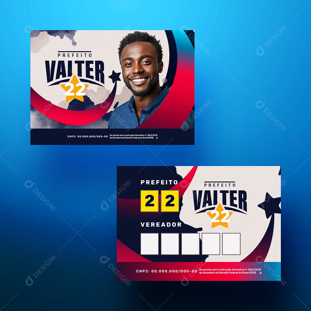 Política Santinho Eleitoral Prefeito Vai Ter Social Media PSD Editável