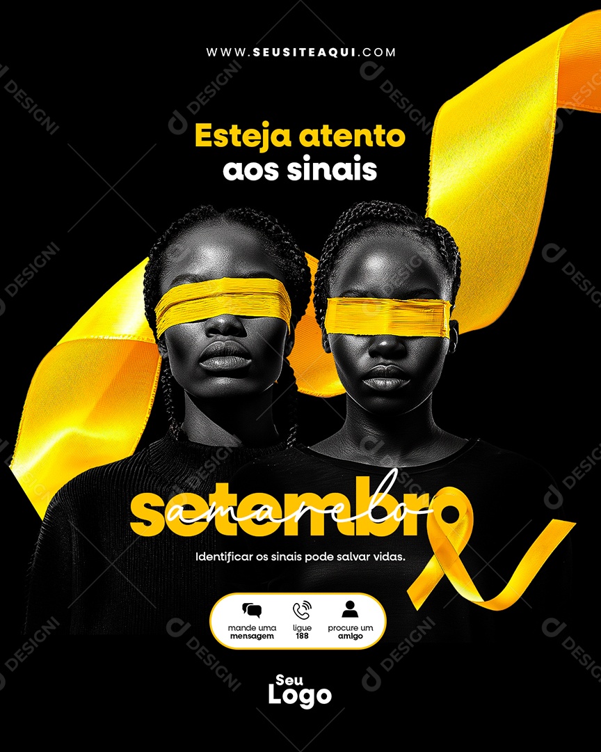 Setembro Amarelo Esteja Atento aos Sinais Social Media PSD Editavel