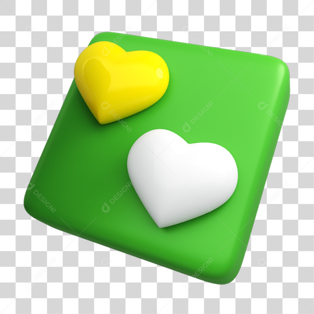 Elemento 3D Balão Coração PNG Transparente