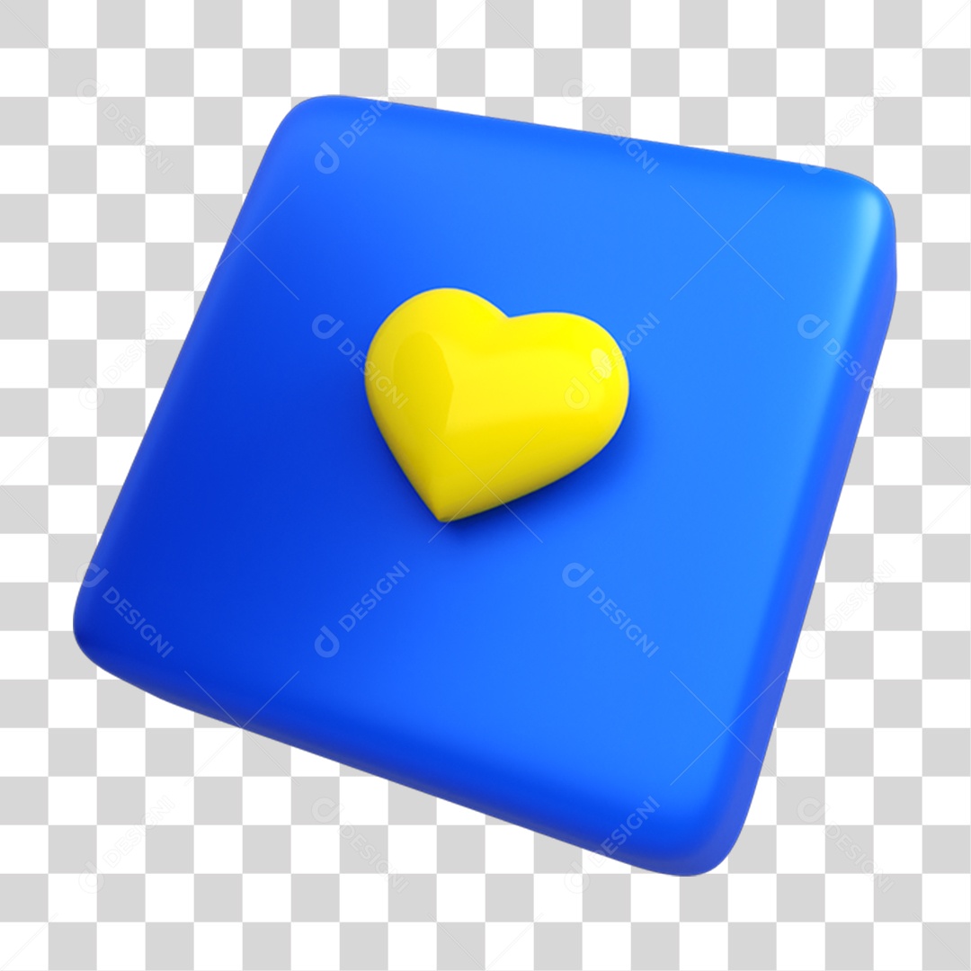 Elemento 3D Balão Coração PNG Transparente