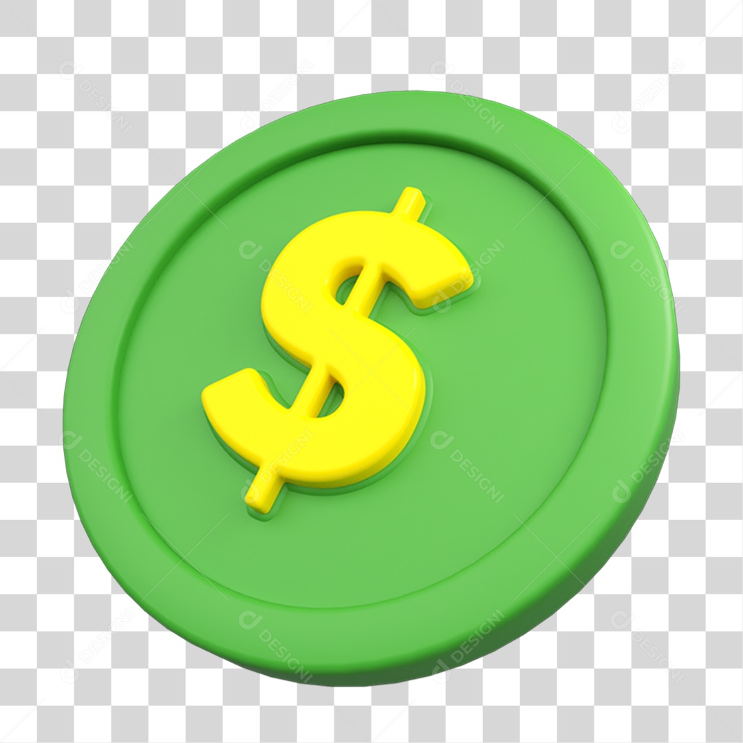 Elemento 3D Placa Símbolo Cifrão $ PNG Transparente