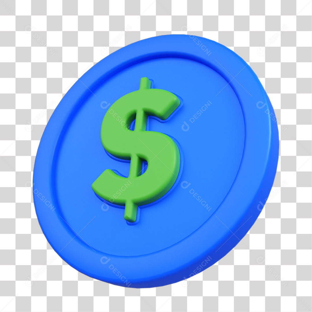 Elemento 3D Placa Símbolo Cifrão $ PNG Transparente