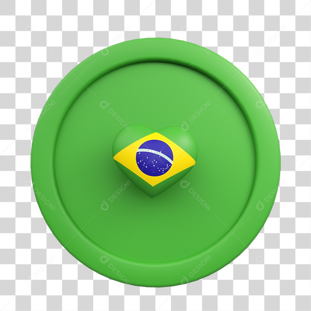 Elemento 3D Placa Bandeira do Brasil PNG Transparente