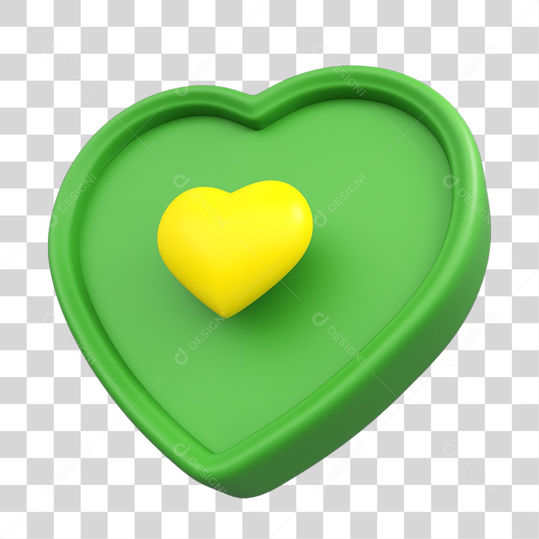 Elemento 3D Placa Coração PNG Transparente