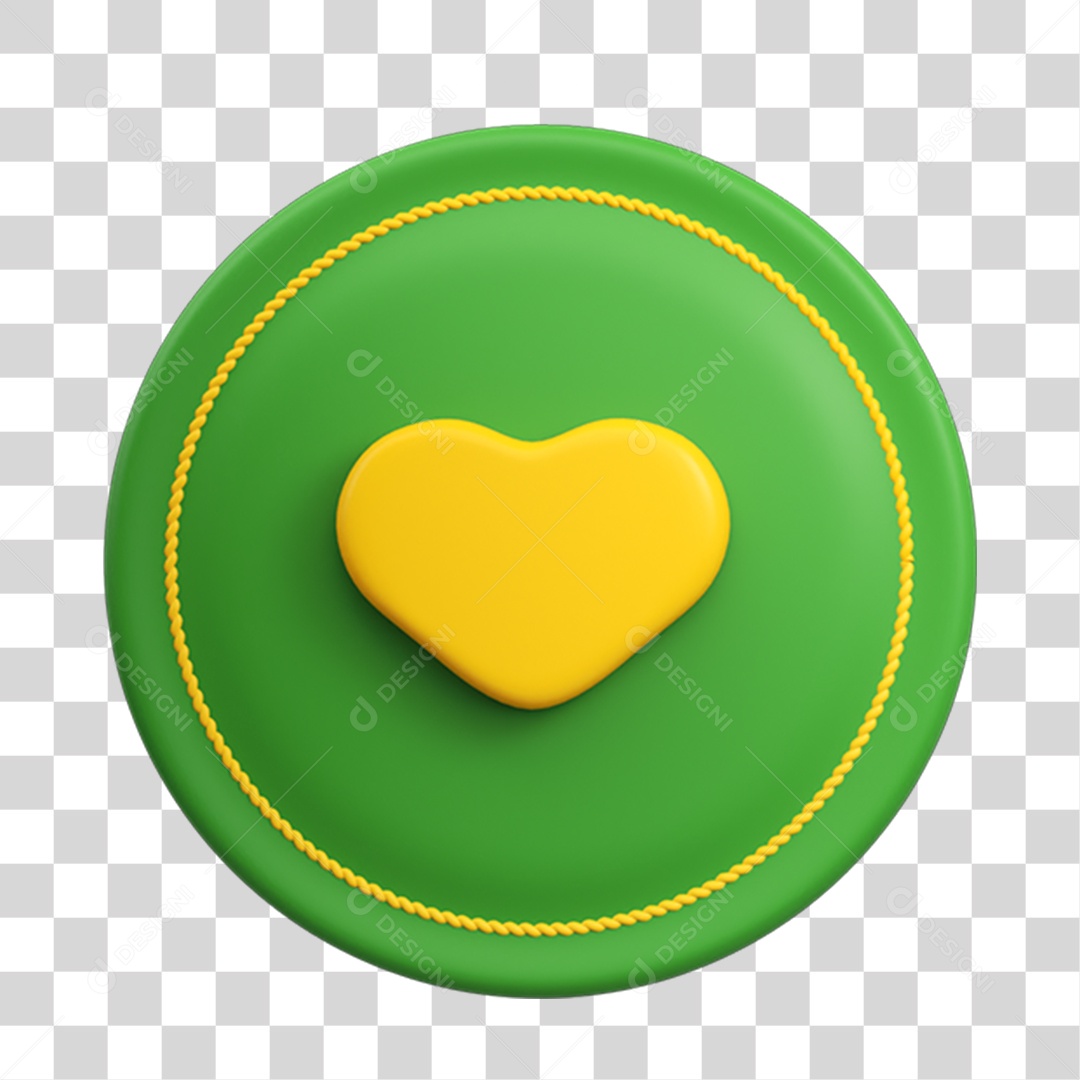 Elemento 3D Placa Coração PNG Transparente