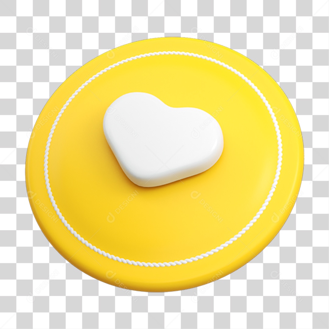 Elemento 3D Placa Coração PNG Transparente