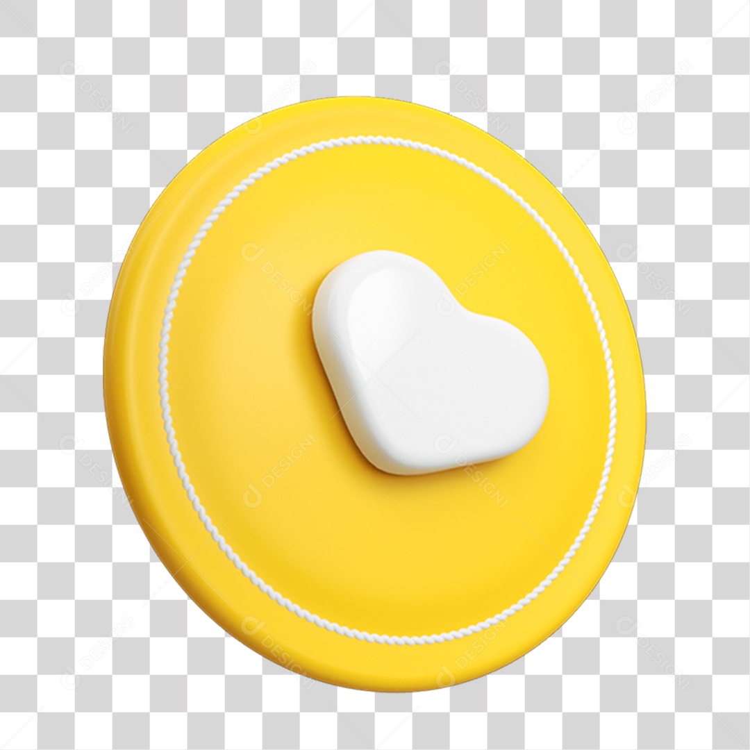 Elemento 3D Placa Coração PNG Transparente