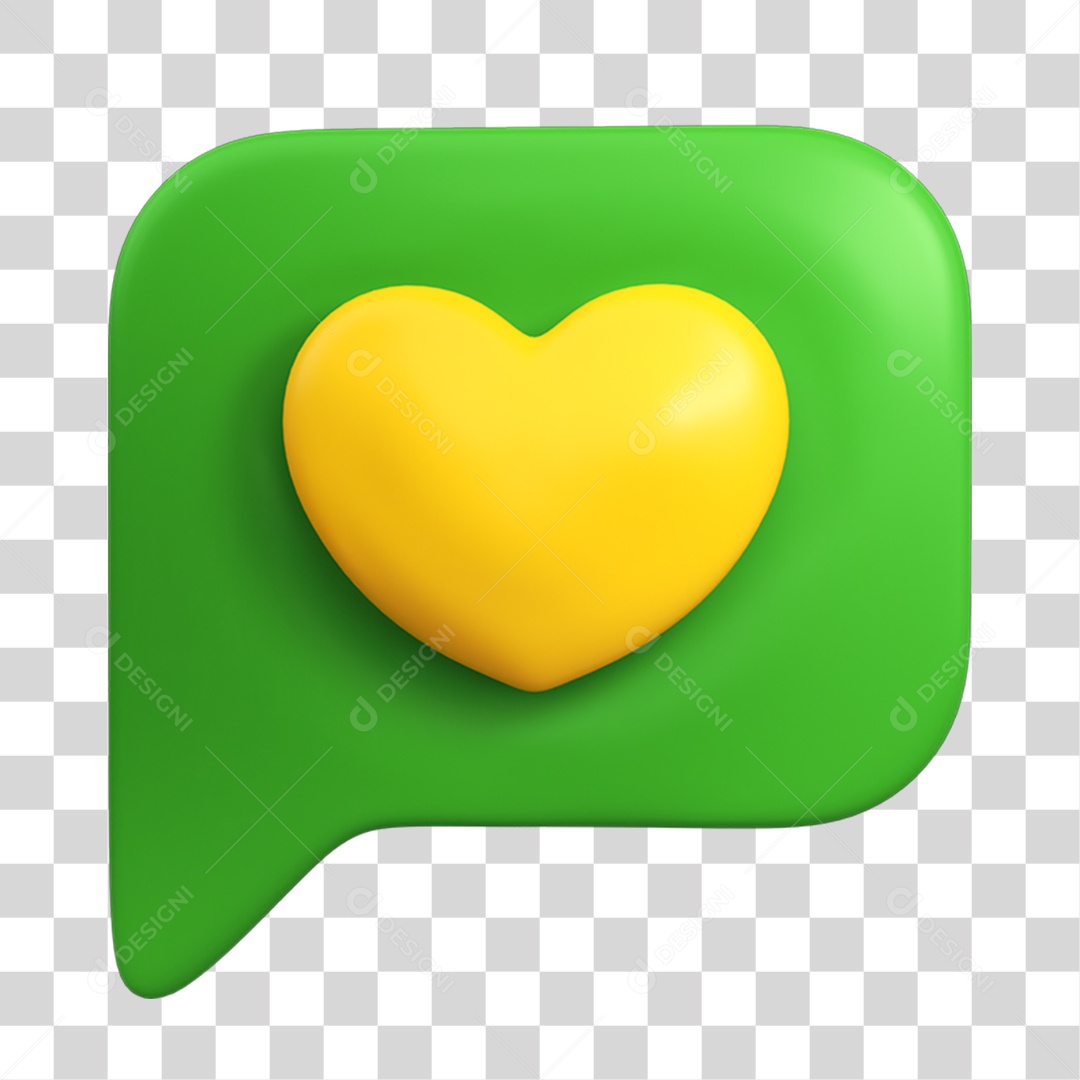 Elemento 3D Placa Coração PNG Transparente