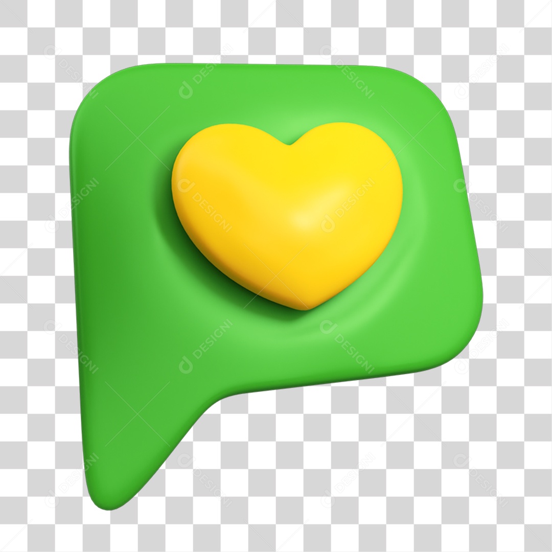 Elemento 3D Placa Coração PNG Transparente