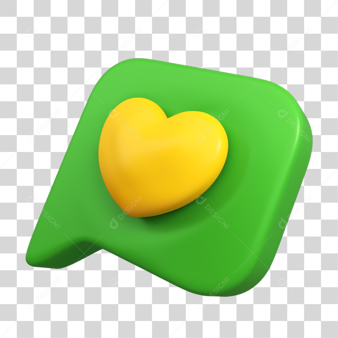 Elemento 3D Placa Coração PNG Transparente