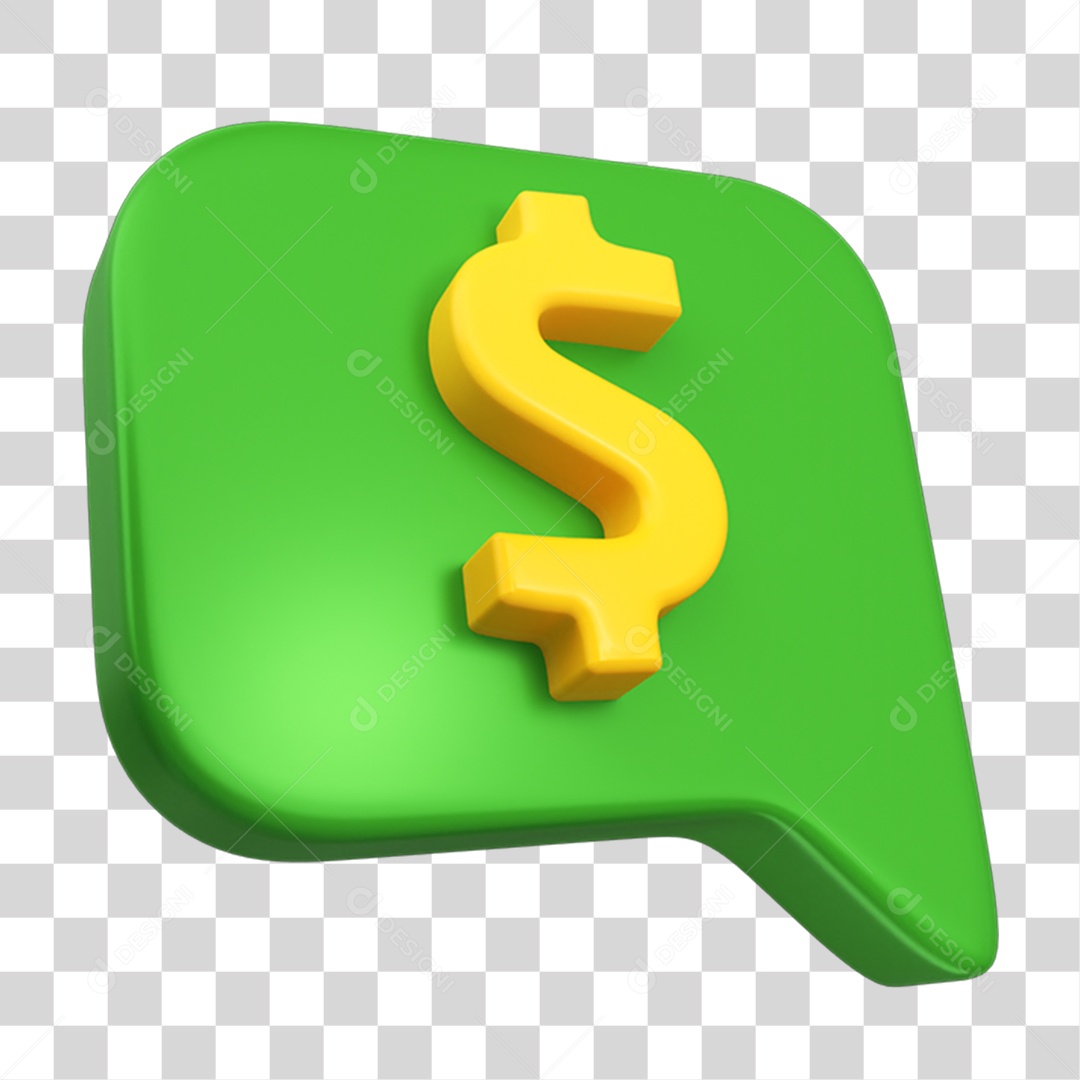 Elemento 3D Placa Símbolo Cifrão $ PNG Transparente