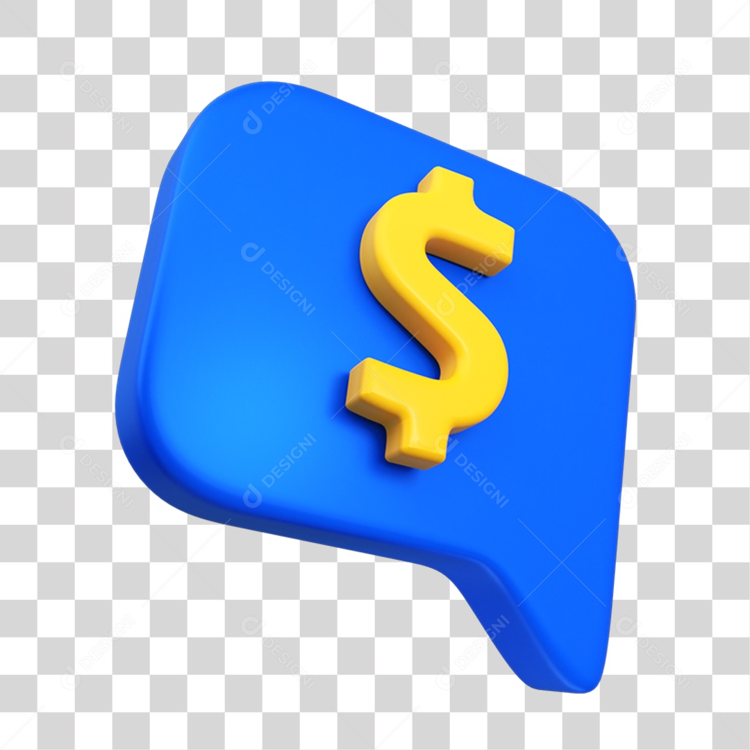 Elemento 3D Placa Símbolo Cifrão $ PNG Transparente