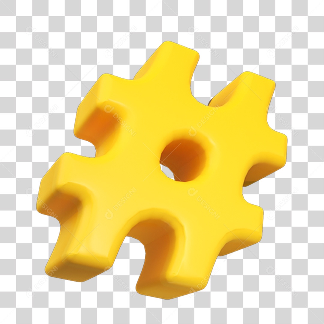 Elemento 3D Símbolo Hashtag PNG Transparente