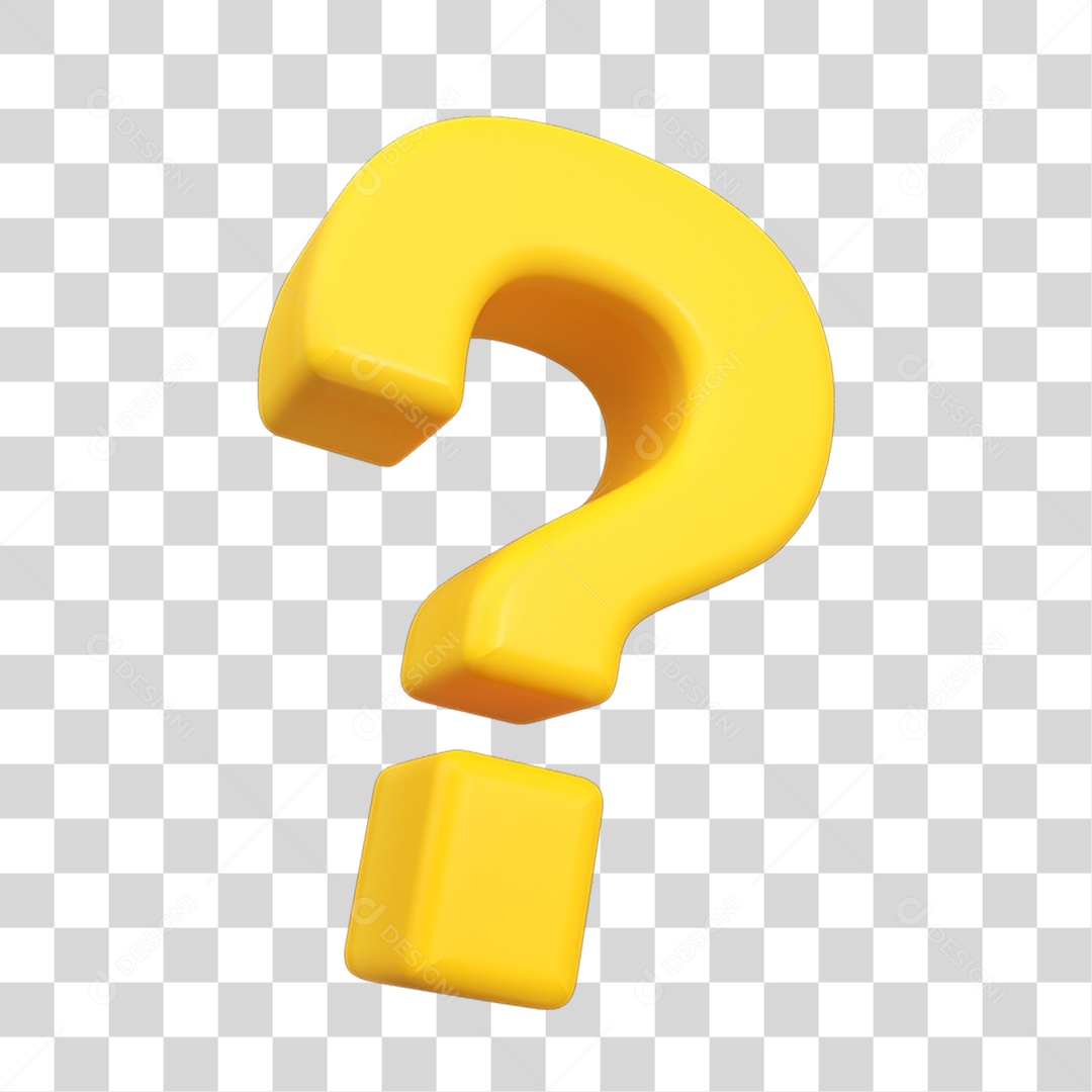 Elemento 3D Símbolo Interrogação PNG Transparente