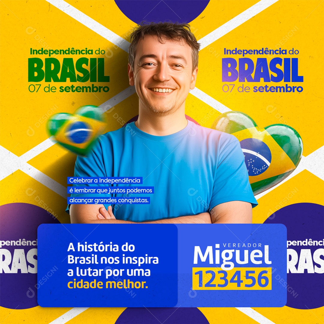 Dia da Independência do Brasil 07 de Setembro Social Media PSD Editável