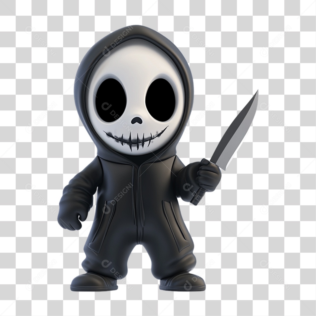 Elemento 3D Fantasma do Halloween PNG Transparente