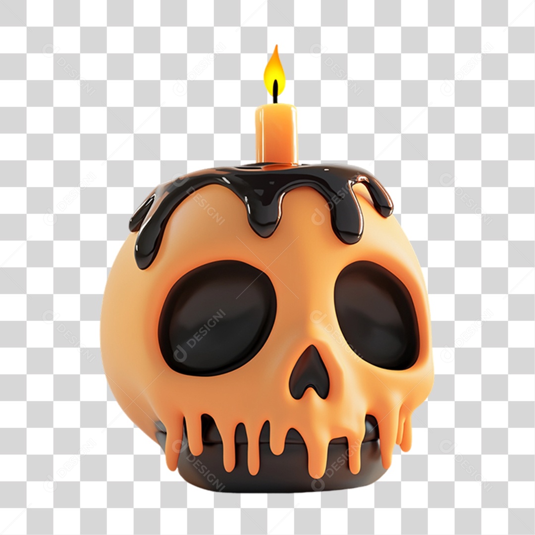 3D Element Halloween PNG Skull Transparent