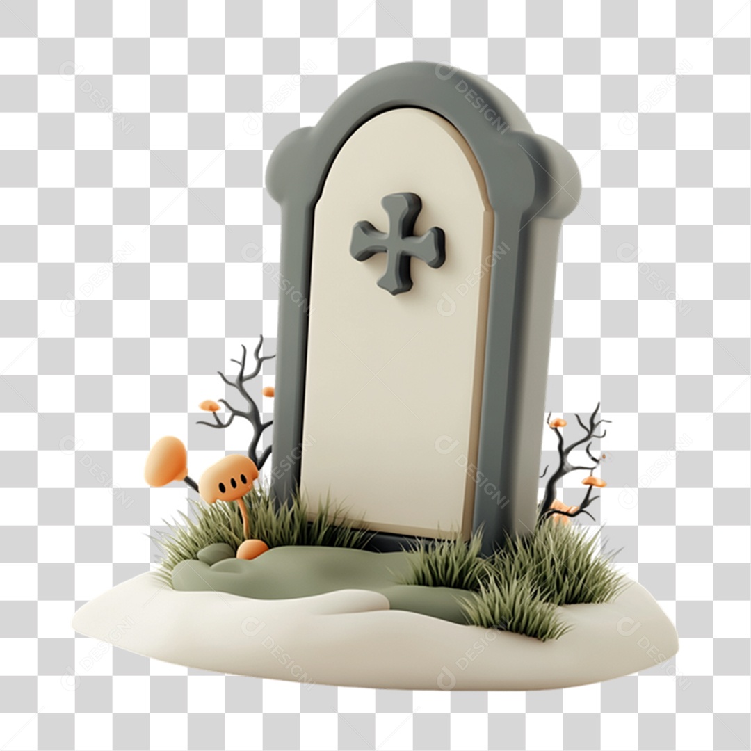 Elemento 3D Túmulo do Halloween PNG Transparente
