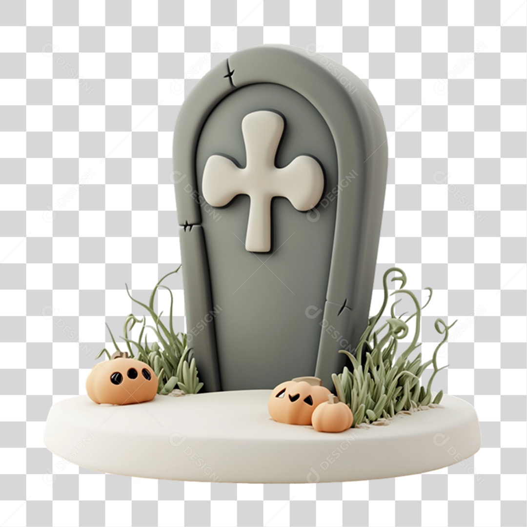Elemento 3D Túmulo do Halloween PNG Transparente