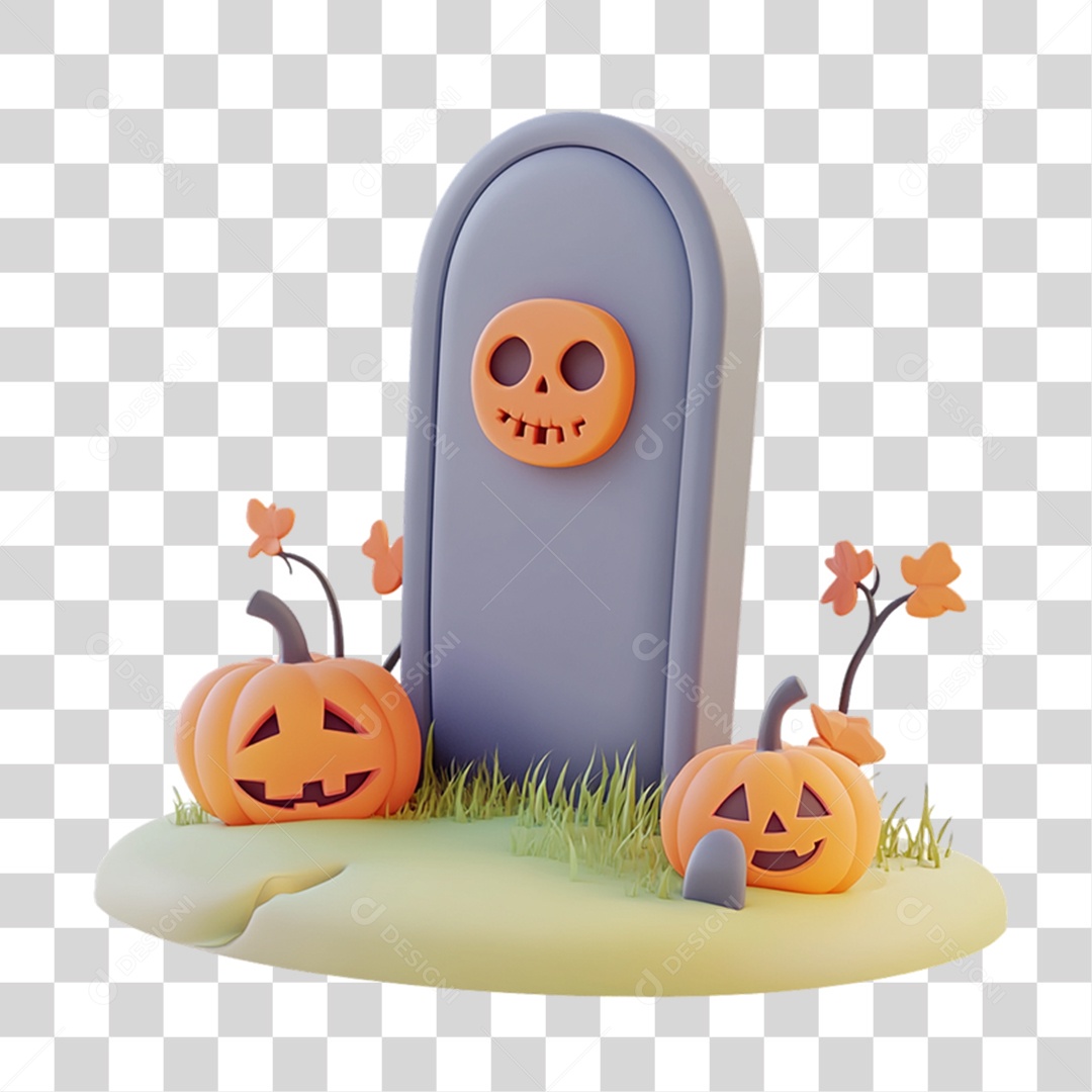 Elemento 3D Túmulo do Halloween PNG Transparente